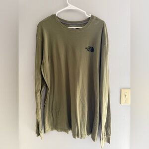 The North Face Mens Olive Green Long Sleeve Classic Fit TShirt SZ XL 100% Cotton